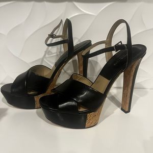 Michael Kors Collection black platform heel Sz 8.5 Excellent conditn 75%off MSRP